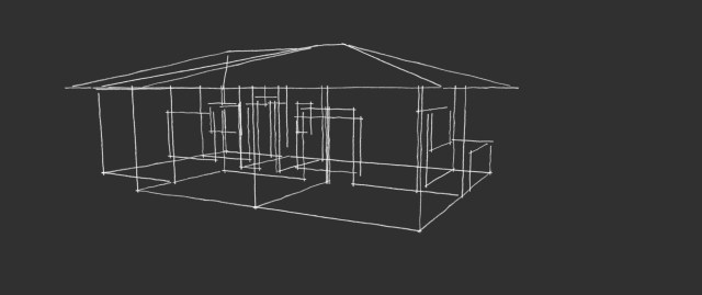 Instalação 1 - Vista com telhado -